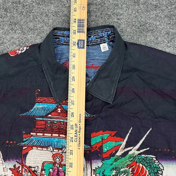 Robert Graham Men's 3XL Dragon Boat Geisha AOP Long Sleeve Shirt