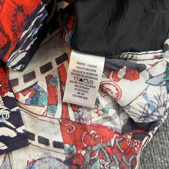 Robert Graham Men's 3XL Dragon Boat Geisha AOP Long Sleeve Shirt