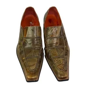 Robert Wayne Brown Leather Slip On Loafer Dress Shoes Square Toe