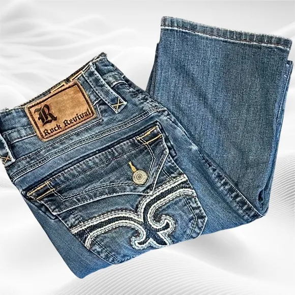Rock Revival Kaelen 31X32 Alt Straight Fleur Jean Thick Stitch Flap Pocket