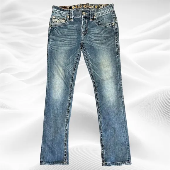 Rock Revival Kaelen 31X32 Alt Straight Fleur Jean Thick Stitch Flap Pocket