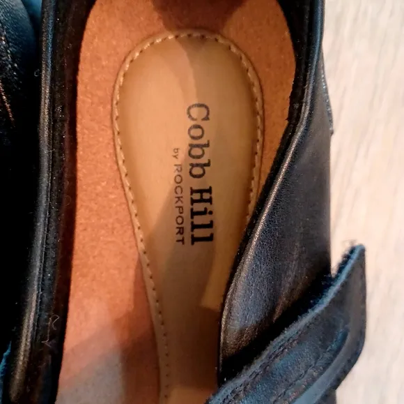 Rockport Cobb Hill Collection Mary Jane Flat  Leather Upper Shoes Black Size 8