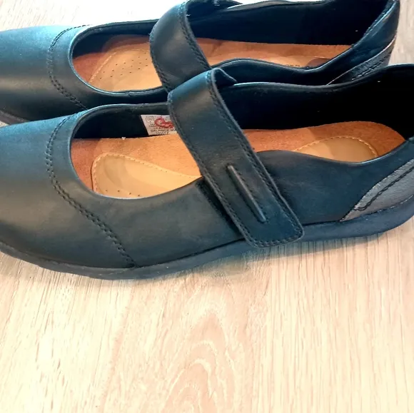 Rockport Cobb Hill Collection Mary Jane Flat  Leather Upper Shoes Black Size 8
