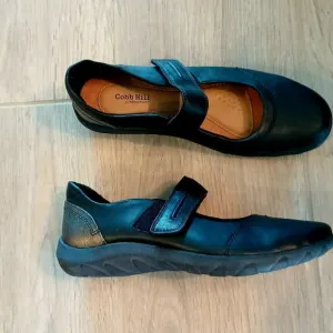 Rockport Cobb Hill Collection Mary Jane Flat  Leather Upper Shoes Black Size 8