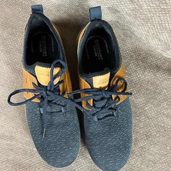 Rockport Mens TruFlex Work Blue and Brown Shoe Size 10 Wide