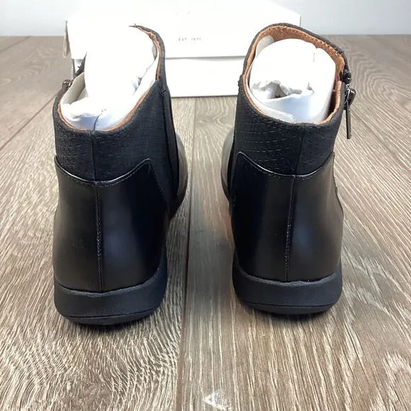 ROCKPORT Tessie Bootie Womans Black Flat Boots Zippper‎ US 6 W