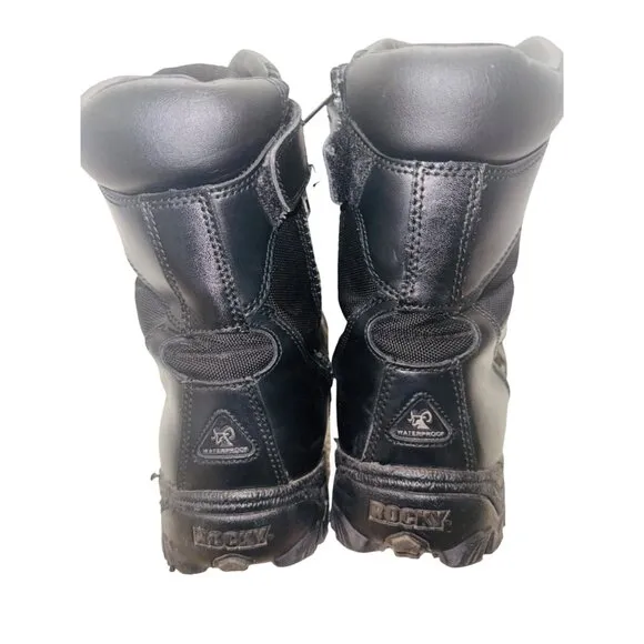 Rocky Mens 8&quot; Alpha Force Black Waterproof Tactical Military Combat Boots 12W
