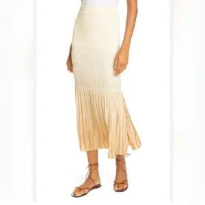 Rodebjer Plisse Joan Statenement Skirt Amber Ombre  Sz S NWOT