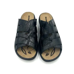 Romika Ibiza Wellness‎ Slip On Sandal Black Leather Women's Size 37 US 6.5