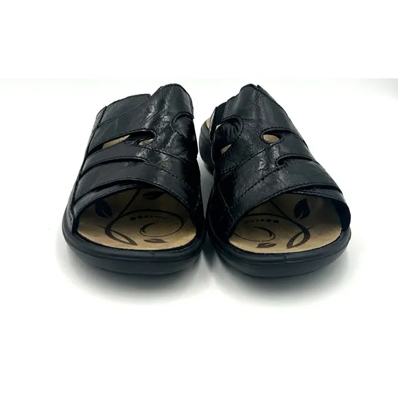 Romika Ibiza Wellness‎ Slip On Sandal Black Leather Women's Size 37 US 6.5