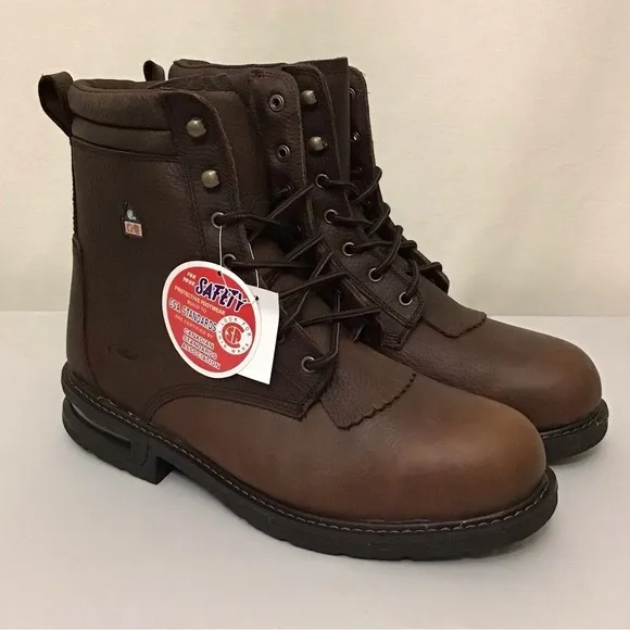 Roper 14EE NEW Work Boots Mens Tumbled Leather Lace Brown 09-020-1431-0775