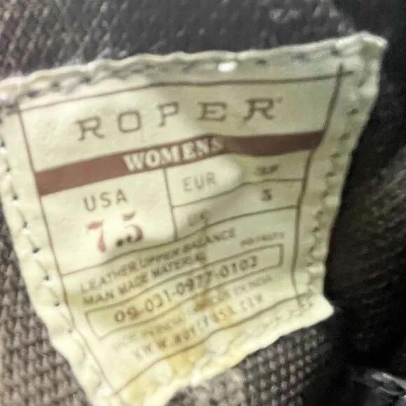 Roper American Beauty Flag Ankle Boots Distressed Cowgirl Boot Women’s Size 7.5