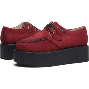 RoseG Women's Handmade Suede Lace Up Flat Platform Creepers Shoe