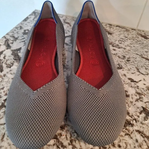 Rothys charcoal gray round toe  flat woman’s shoes  Size 10.5