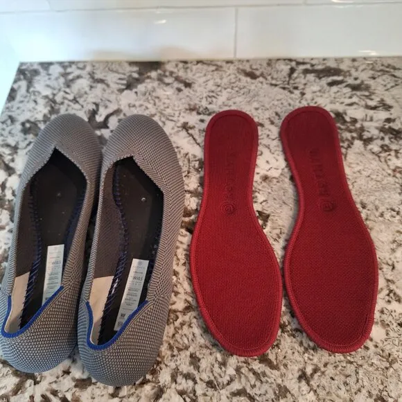 Rothys charcoal gray round toe  flat woman’s shoes  Size 10.5