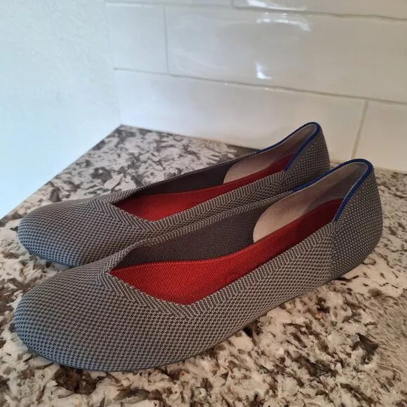 Rothys charcoal gray round toe  flat woman’s shoes  Size 10.5