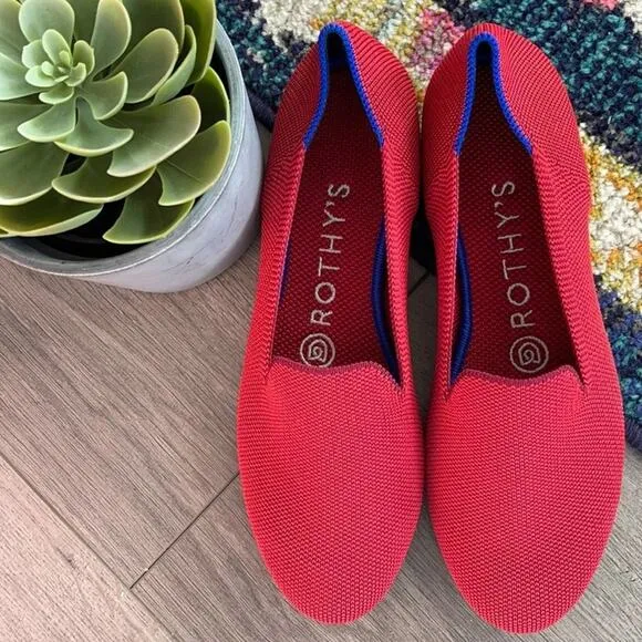 Rothys dark red size 5.5 woman’s flat loafers[l