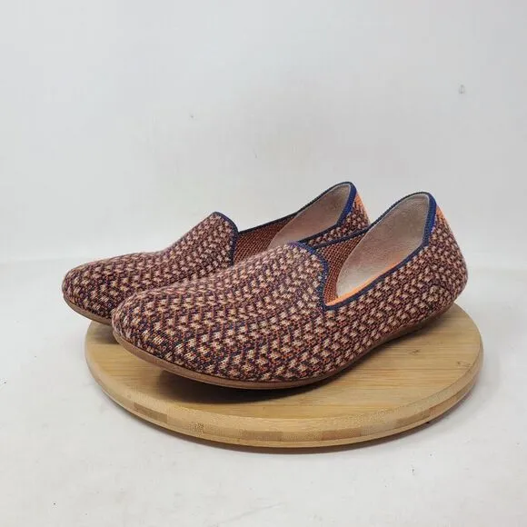 Rothys Merino Wool Loafer Shoes Womens 7.5 Walnut Tweed Retired Slip On Flat