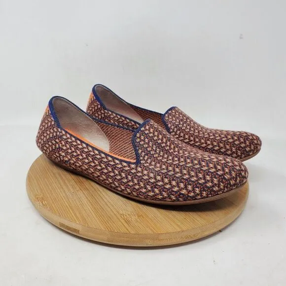 Rothys Merino Wool Loafer Shoes Womens 7.5 Walnut Tweed Retired Slip On Flat