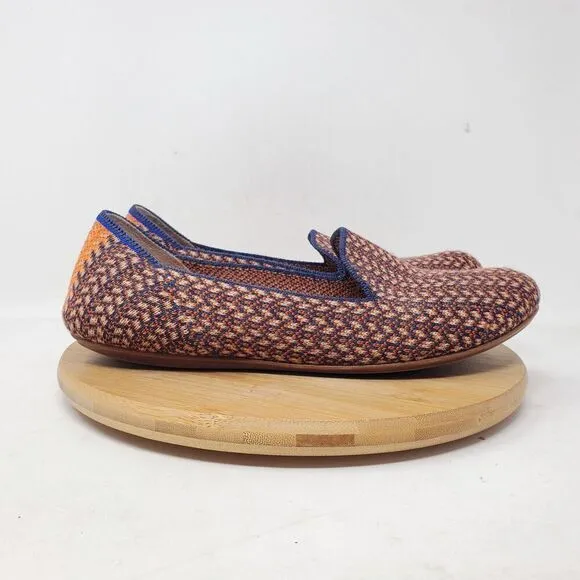 Rothys Merino Wool Loafer Shoes Womens 7.5 Walnut Tweed Retired Slip On Flat
