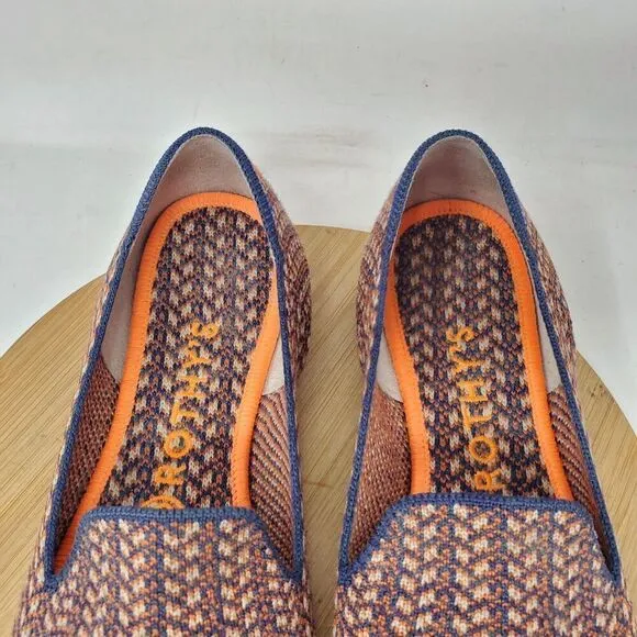 Rothys Merino Wool Loafer Shoes Womens 7.5 Walnut Tweed Retired Slip On Flat