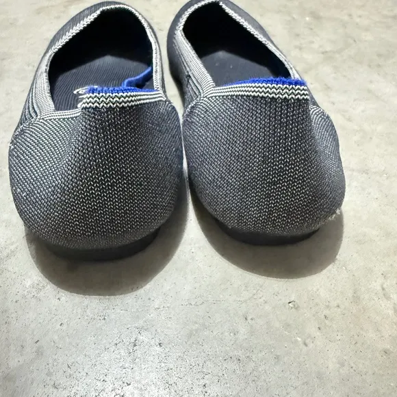 Rothy's Pebble Grey Birdseye Flat Rounded Knit Womens 11 Very Good DISCONTINUED