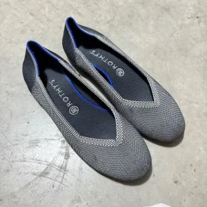 Rothy's Pebble Grey Birdseye Flat Rounded Knit Womens 11 Very Good DISCONTINUED