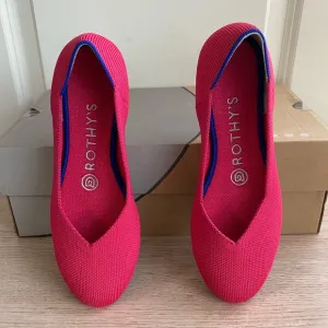 Rothy's RARE RETIRED Hot Pink Round Toe Ballet Flat Shoes - Size 6 EUC