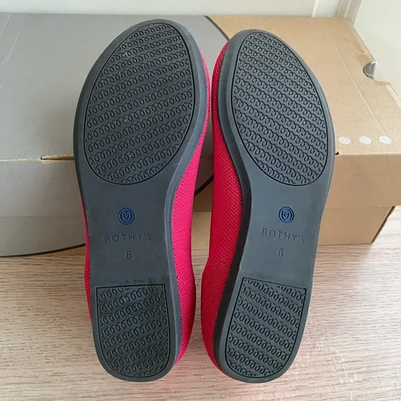 Rothy's RARE RETIRED Hot Pink Round Toe Ballet Flat Shoes - Size 6 EUC