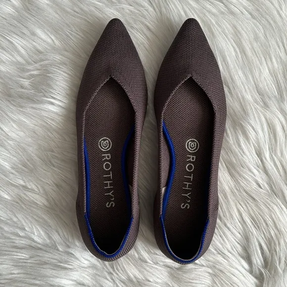 Rothy's Retired The Point Flat Mink Shoes Size 8