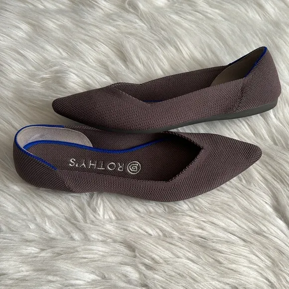 Rothy's Retired The Point Flat Mink Shoes Size 8