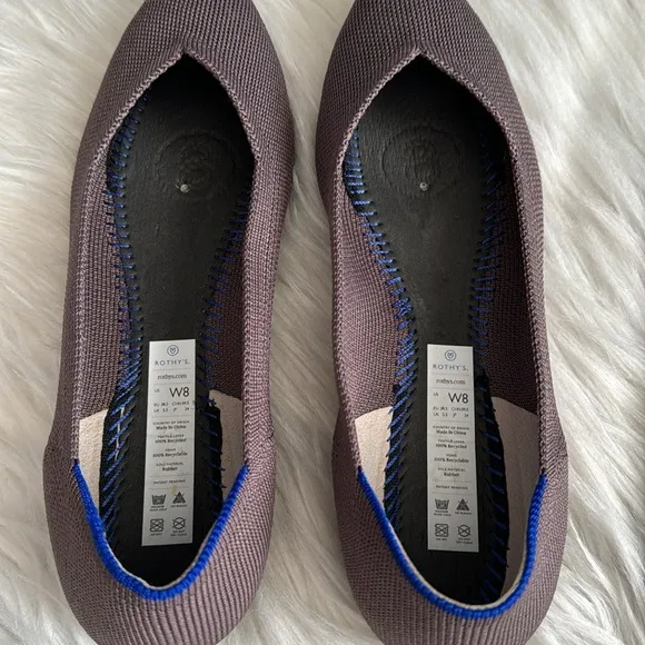 Rothy's Retired The Point Flat Mink Shoes Size 8
