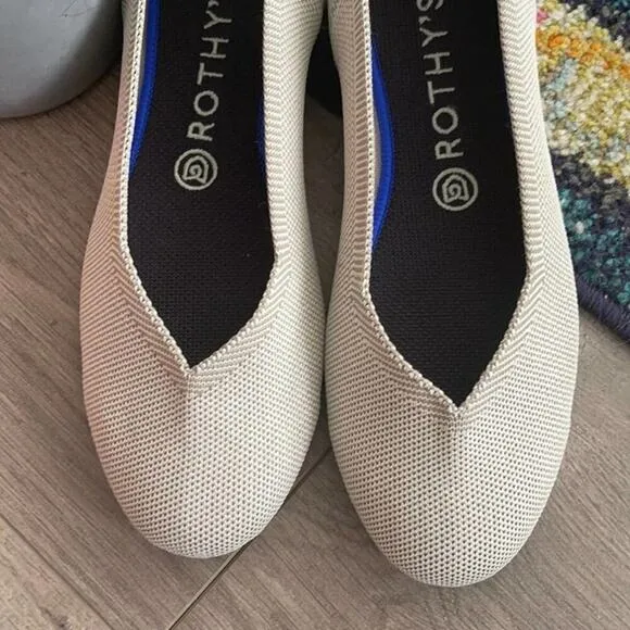 Rothy’s round toe size 10.5 light gray woman’s flat shoes