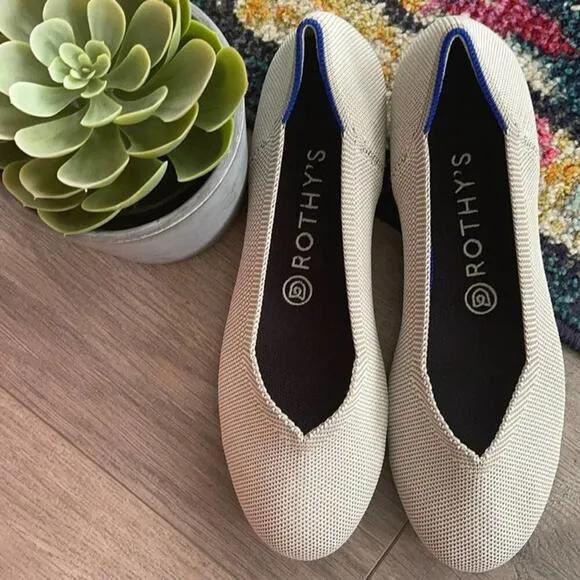 Rothy’s round toe size 10.5 light gray woman’s flat shoes