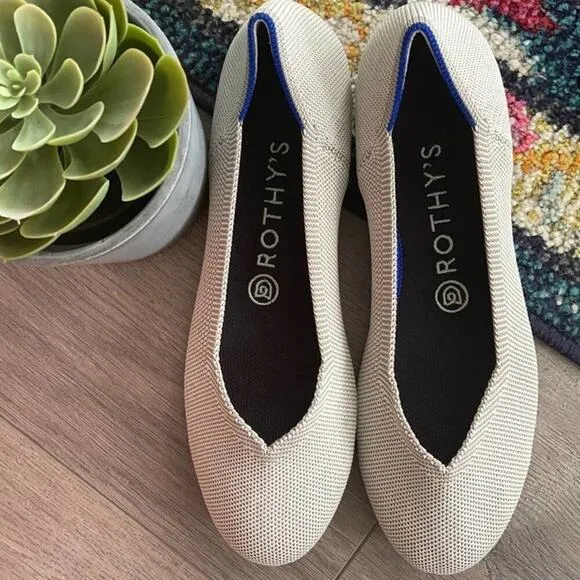Rothy’s round toe size 10.5 light gray woman’s flat shoes