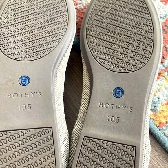Rothy’s round toe size 10.5 light gray woman’s flat shoes