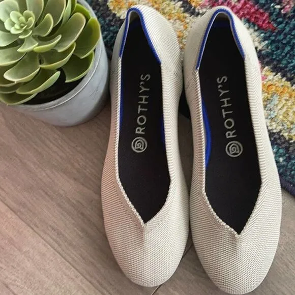 Rothy’s round toe size 10.5 light gray woman’s flat shoes