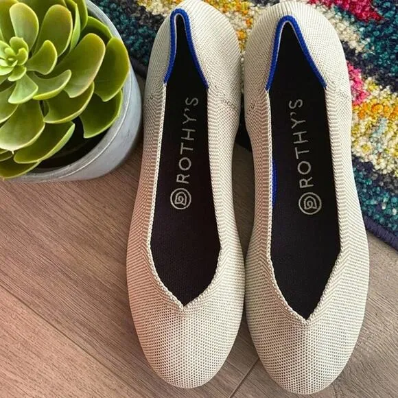 Rothy’s round toe size 10.5 light gray woman’s flat shoes