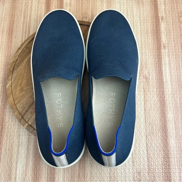Rothys Shoes Womens Size 11 The Original Slip On Sneaker Navy Blue Flat