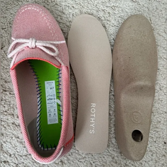 Rothy's Sunbaked Pink Boat Shoes Size 7 NIB