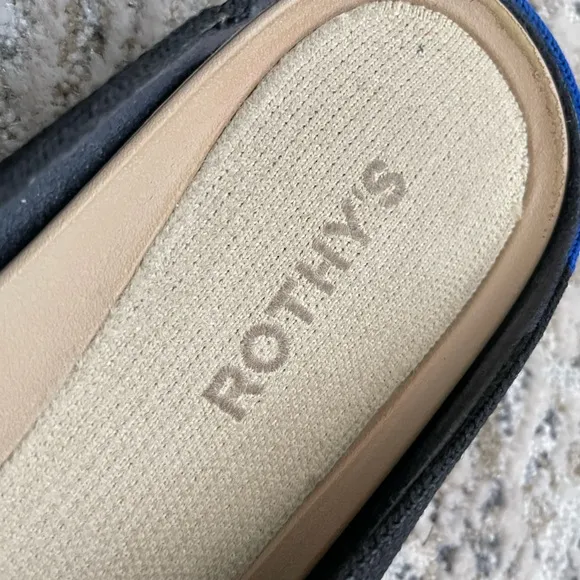 Rothy’s The Almond Demi Mule Size 11.5 Black Knitted Slip-On Flat Shoes