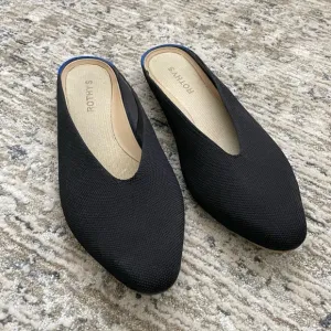 Rothy’s The Almond Demi Mule Size 11.5 Black Knitted Slip-On Flat Shoes