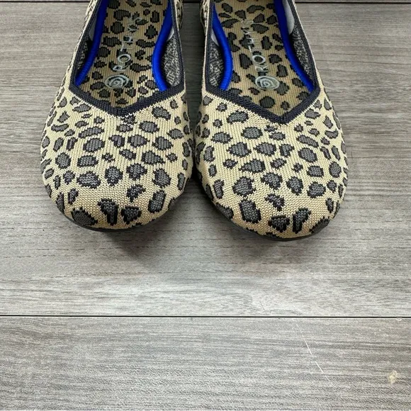 Rothy's The Flat Ballet Flats Women's 8 Leopard Print Round Toe Comfort Shoes