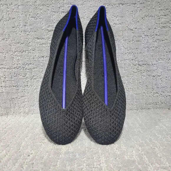 Rothy's The Flat Black Honeycomb Slip On Ballet Shoes Women's Size 8.5, 10