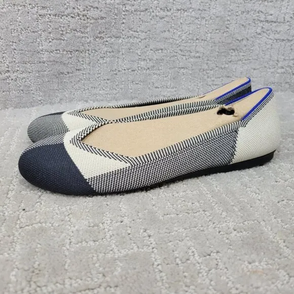 Rothy's The Flat Captoe Black Round Toe Shoes Women's Size US 6, 8