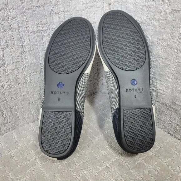 Rothy's The Flat Captoe Black Round Toe Shoes Women's Size US 6, 8