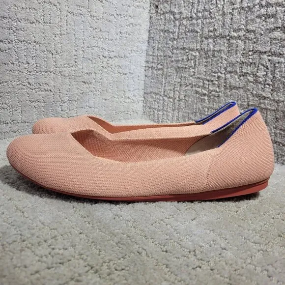 Rothy's The Flat Coral Pink Round Toe Slip On Flat Shoes Women's Size 10, 10.5