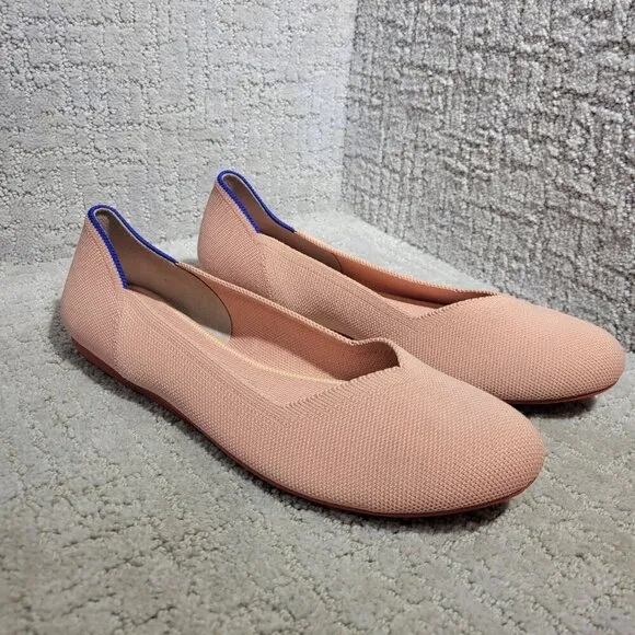 Rothy's The Flat Coral Pink Round Toe Slip On Flat Shoes Women's Size 10, 10.5