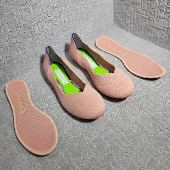 Rothy's The Flat Coral Pink Round Toe Slip On Flat Shoes Women's Size 10, 10.5