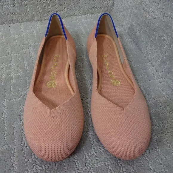 Rothy's The Flat Coral Pink Round Toe Slip On Flat Shoes Women's Size 10, 10.5